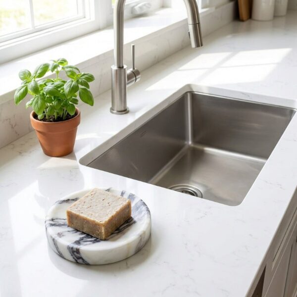 kiyo_CALACATTA_MARBLE_SOAP_DISH Calacatta Marble Soap Dish