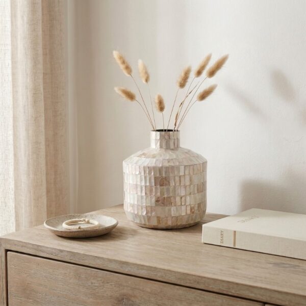 Coastal Shell Mosaic Vase