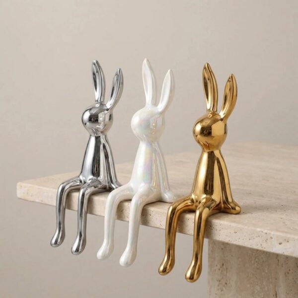 kiyo_LONG_EARED_SITTING_RABBIT Emile Ceramic Rabbit Sculpture