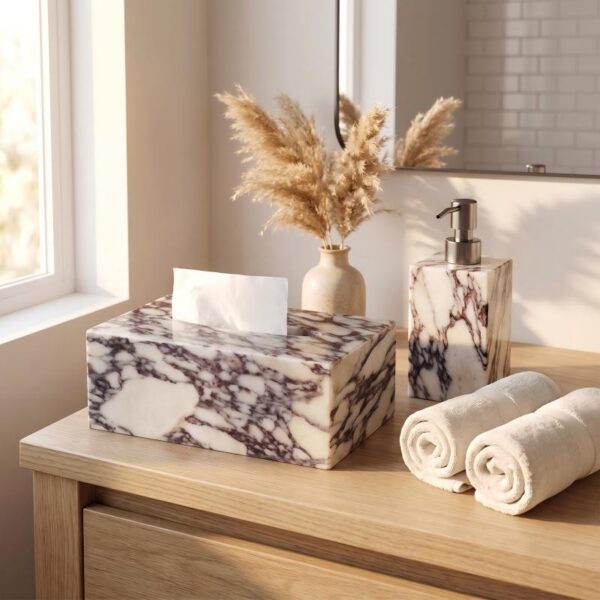 Solid Marble Tissue Box Cover