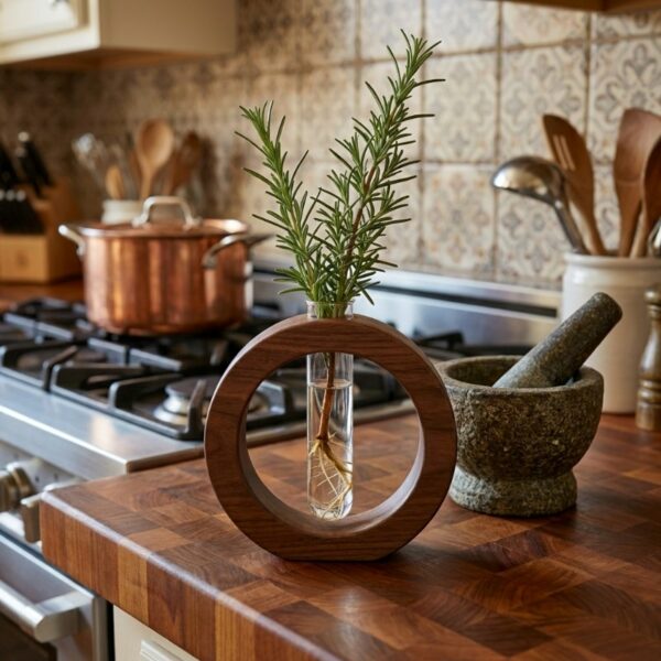 kiyo_WOODEN_HYDROPONIC_VASE Alba Wooden Plant Propagation Vase